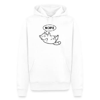 Katze Lachend Nope Outline - Männer Premium Bio Hoodie - Weiß - Vorne - Nico (187cm)