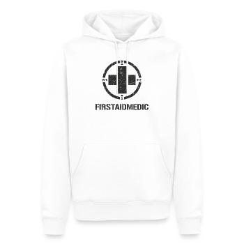 Erste Hilfe Kompass Kreuz - Männer Premium Bio Hoodie - Weiß - Vorne - Nico (187cm)
