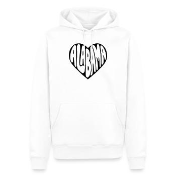 Alabama USA Herz Bubblige Typo - Männer Premium Bio Hoodie - Weiß - Vorne - Nico (187cm)