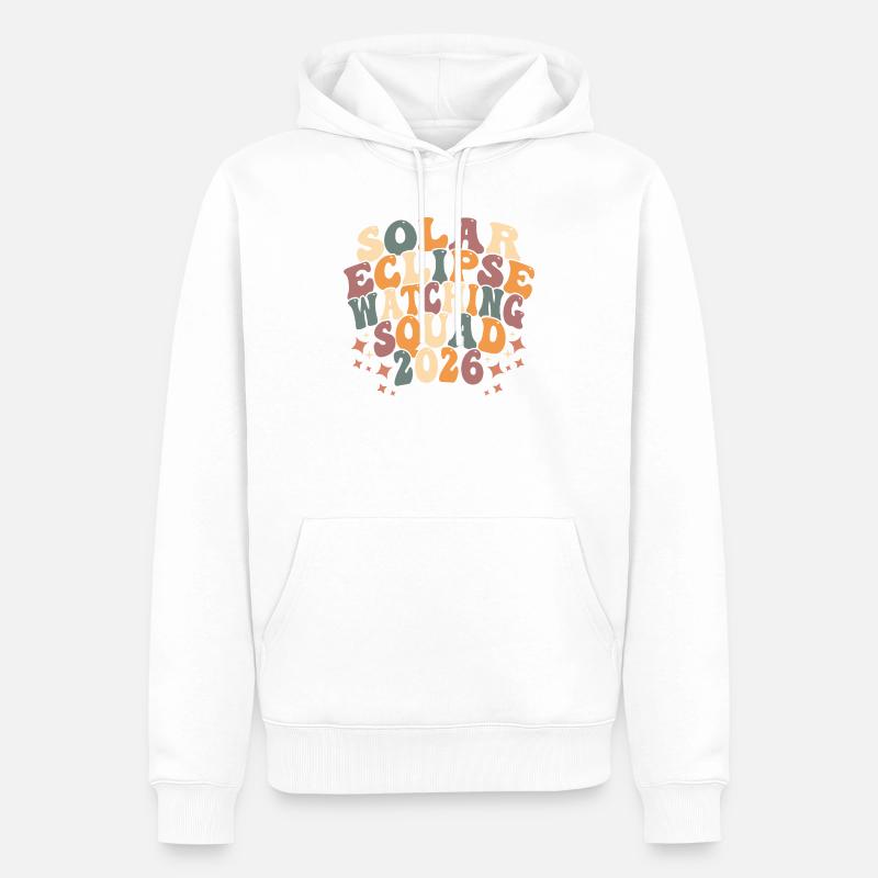 Solar Eclipse Squad 2026 - Männer Premium Bio Hoodie - Weiß
