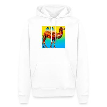 chameau - Sweat à capuche Premium bio Homme - blanc - Devant - Nico (187cm)