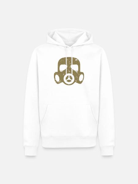 Grunge Gasmaske Nuklear Radioaktiv Feinstaub - Männer Premium Bio Hoodie - Weiß