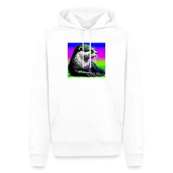 loutre - Sweat à capuche Premium bio Homme - blanc - Devant - Nico (187cm)