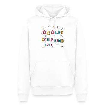 Cooles Schulkind 2026  - Männer Premium Bio Hoodie - Weiß - Vorne - Nico (187cm)