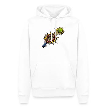 Étymologie Tennis - Sweat à capuche Premium bio Homme - blanc - Devant - Nico (187cm)