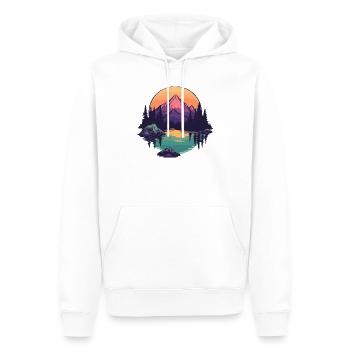 Montagnes Nature - Sweat à capuche Premium bio Homme - blanc - Devant - Nico (187cm)