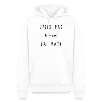 J'peux Pas J'ai Math Humour - Sweat à capuche Premium bio Homme - blanc - Devant - Nico (187cm)