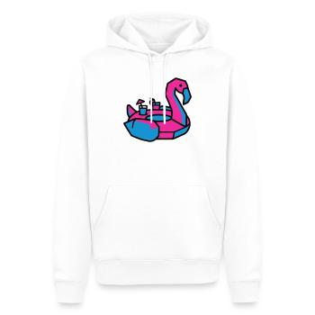 Fête de la piscine des animaux natants Flamants - Sweat à capuche Premium bio Homme - blanc - Devant - Nico (187cm)