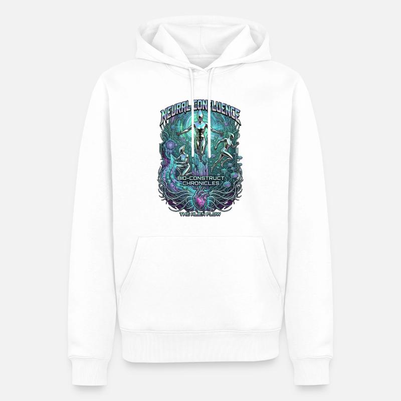 Neural Confluence Bio-Construct Chronicles - Männer Premium Bio Hoodie - Weiß