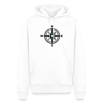 Compass Navigation Hiking Scout Outdoor - Men’s Premium Organic Hoodie - white - Front - Nico (187cm)