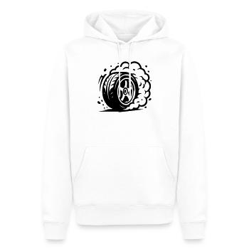 Icône de dérapage de pneus de voiture - Sweat à capuche Premium bio Homme - blanc - Devant - Nico (187cm)