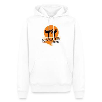 Duo de Karaté Silhouette Lever du Soleil - Sweat à capuche Premium bio Homme - blanc - Devant - Nico (187cm)