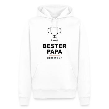 Bester Papa der Welt Trophäe - Männer Premium Bio Hoodie - Weiß - Vorne - Nico (187cm)