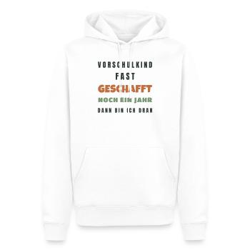 Vorschulkind fast geschafft noch ein Jahr 2026 - Männer Premium Bio Hoodie - Weiß - Vorne - Nico (187cm)
