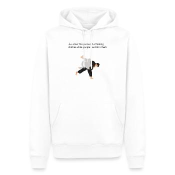 Judo Throw and Grip - Men’s Premium Organic Hoodie - white - Front - Nico (187cm)
