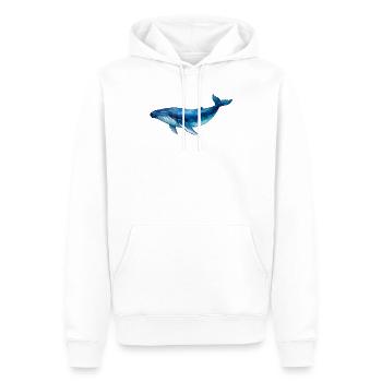 Blue Water Whale Watercolor - Men’s Premium Organic Hoodie - white - Front - Nico (187cm)