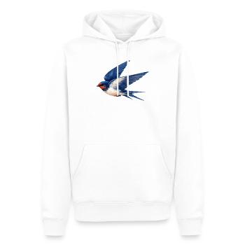 Water-coloured blue swallow - Men’s Premium Organic Hoodie - white - Front - Nico (187cm)