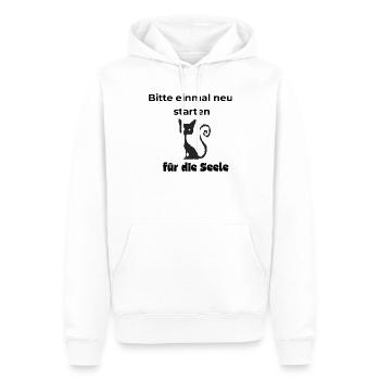 Neustart für die Seele. Katze IT Spruch - Männer Premium Bio Hoodie - Weiß - Vorne - Nico (187cm)