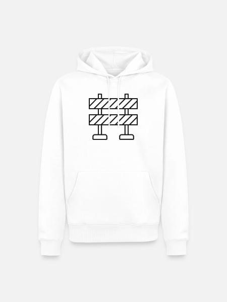 Straßensperren-Symbol - Männer Premium Bio Hoodie - Weiß