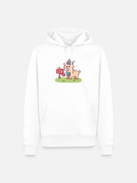 Cute Goat Postzustellung - Männer Premium Bio Hoodie - Weiß