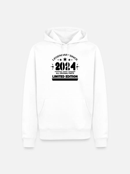 Jahrgang 2024 - Männer Premium Bio Hoodie - Weiß