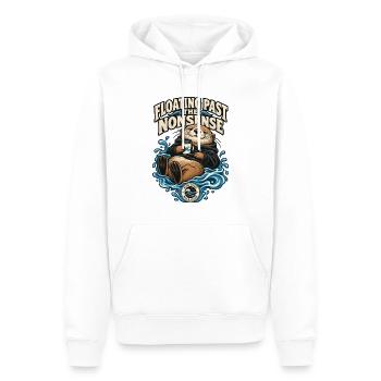 RobVibe Wild Club – Otter Past the Nonsense - Männer Premium Bio Hoodie - Weiß - Vorne - Nico (187cm)