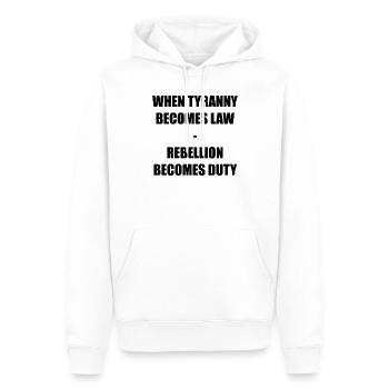WHEN TYRANNY - Männer Premium Bio Hoodie - Weiß - Vorne - Nico (187cm)