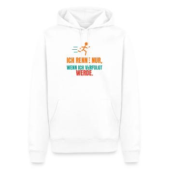 Ich renne nur, wenn ich verfolgt werde - Männer Premium Bio Hoodie - Weiß - Vorne - Nico (187cm)