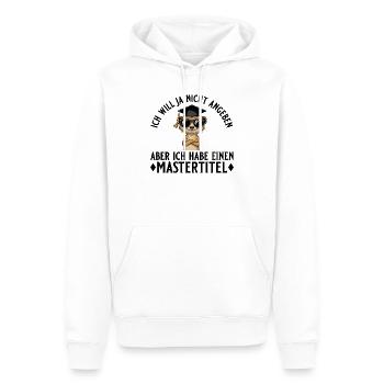 Mastertitel Will ja nicht angeben Master Abschluss - Männer Premium Bio Hoodie - Weiß - Vorne - Nico (187cm)