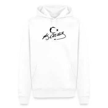 Atatürk Sign - Sweat à capuche Premium bio Homme - blanc - Devant - Nico (187cm)