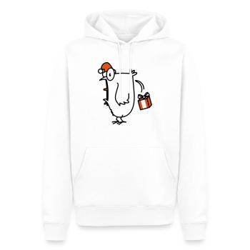 poulet fou de Noël - Sweat à capuche Premium bio Homme - blanc - Devant - Nico (187cm)