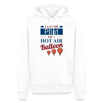 Montgolfière Montgolfière Pilote de montgolfière - Sweat à capuche Premium bio Homme - blanc - Devant - Nico (187cm)