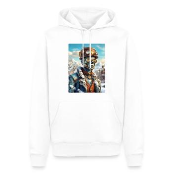 Steampunk Paysage D’hiver Zombie 1.11 - Sweat à capuche Premium bio Homme - blanc - Devant - Nico (187cm)