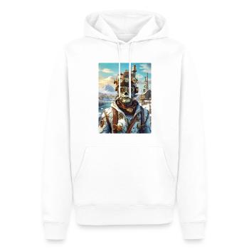 Steampunk Paysage D’hiver Zombie 1.20 - Sweat à capuche Premium bio Homme - blanc - Devant - Nico (187cm)