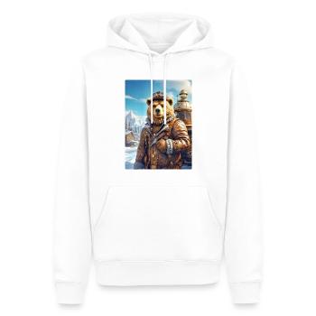 Steampunk Winterlandschaft Bär 1.7 - Männer Premium Bio Hoodie - Weiß - Vorne - Nico (187cm)