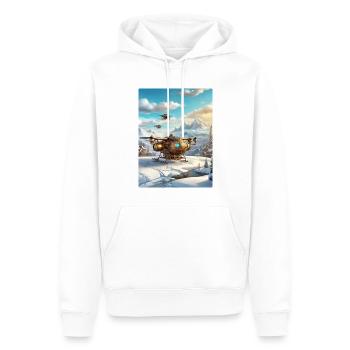 Steampunk Winter Landscape Drone 1.6 - Men’s Premium Organic Hoodie - white - Front - Nico (187cm)