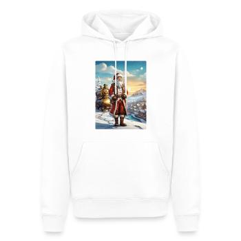 Père Noël Steampunk Winter Wonderland 1.1 - Sweat à capuche Premium bio Homme - blanc - Devant - Nico (187cm)