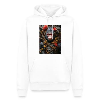 Gruselige Pflanzen Affe 1.3 - Männer Premium Bio Hoodie - Weiß - Vorne - Nico (187cm)
