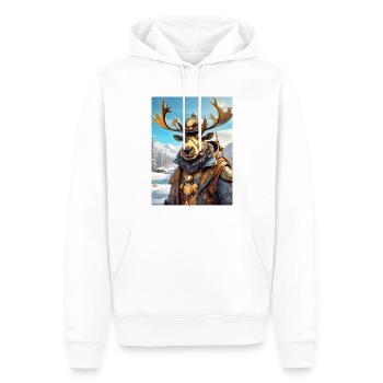 Steampunk Winterlandschaft Elch 1.3 - Männer Premium Bio Hoodie - Weiß - Vorne - Nico (187cm)
