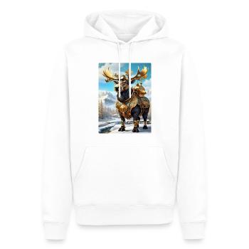 Steampunk Winterlandschaft Elch 1.1 - Männer Premium Bio Hoodie - Weiß - Vorne - Nico (187cm)