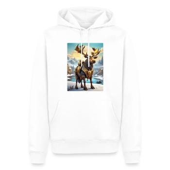 Steampunk Winterlandschaft Elch 1.6 - Männer Premium Bio Hoodie - Weiß - Vorne - Nico (187cm)
