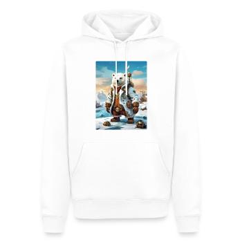 Steampunk Winterlandschaft Eisbär 1.1 - Männer Premium Bio Hoodie - Weiß - Vorne - Nico (187cm)