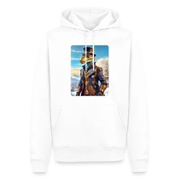 Steampunk Winterlandschaft Dino 1.5 - Männer Premium Bio Hoodie - Weiß - Vorne - Nico (187cm)