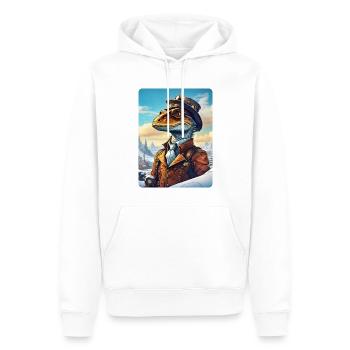 Steampunk Winterlandschaft Dino 1.9 - Männer Premium Bio Hoodie - Weiß - Vorne - Nico (187cm)