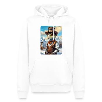 Steampunk Winterlandschaft Dino 1.16 - Männer Premium Bio Hoodie - Weiß - Vorne - Nico (187cm)