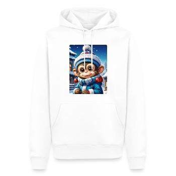Anime Winterlandschaft Affe 1.5 - Männer Premium Bio Hoodie - Weiß - Vorne - Nico (187cm)