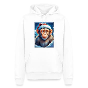 Singe Paysage D’hiver 1.17 - Sweat à capuche Premium bio Homme - blanc - Devant - Nico (187cm)