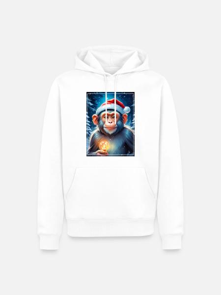 Winter Landscape Monkey 1.13 - Men’s Premium Organic Hoodie - white