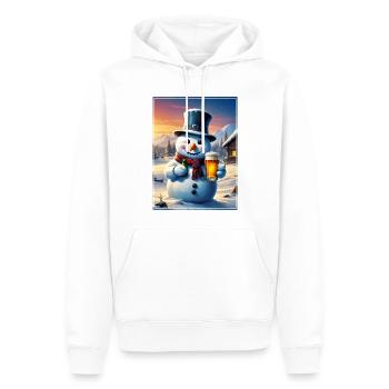 Bière de bonhomme de neige de Noël 1.2 - Sweat à capuche Premium bio Homme - blanc - Devant - Nico (187cm)