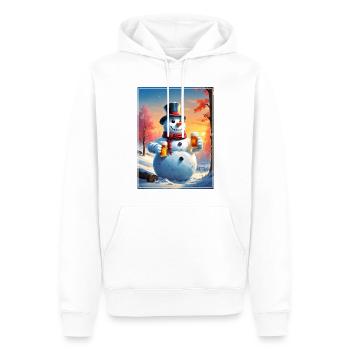 Bonhomme de neige de Noël Bière 1.4 - Sweat à capuche Premium bio Homme - blanc - Devant - Nico (187cm)